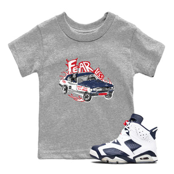 6s White And Midnight Navy shirts to match jordans Fearless Car sneaker match tees Air Jordan 6 White And Midnight Navy SNRT Sneaker Release Tees Youth Baby Heather Grey 1 crew neck shirts