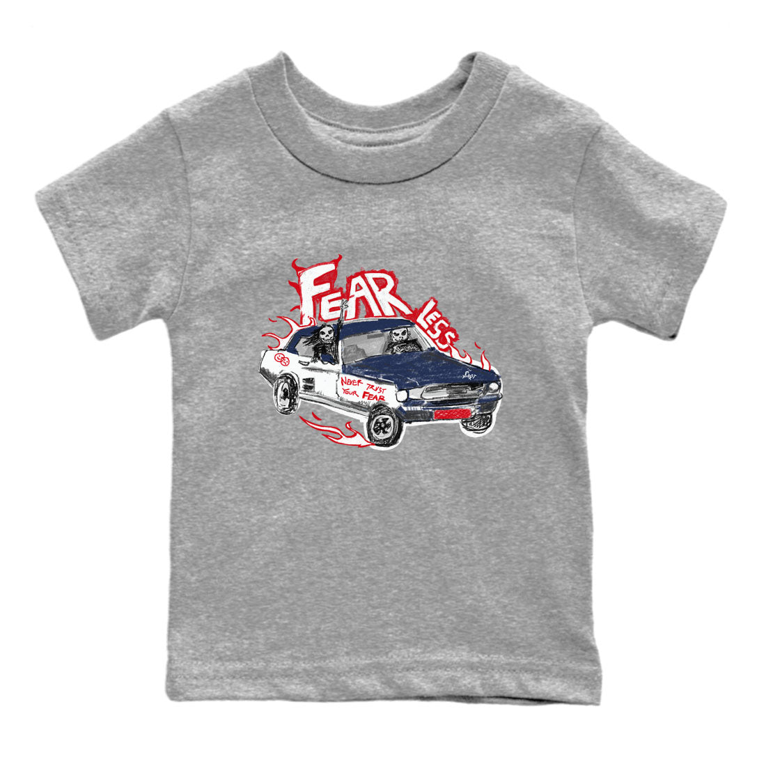 6s White And Midnight Navy shirts to match jordans Fearless Car sneaker match tees Air Jordan 6 White And Midnight Navy SNRT Sneaker Release Tees Youth Baby Heather Grey 2 crew neck shirts