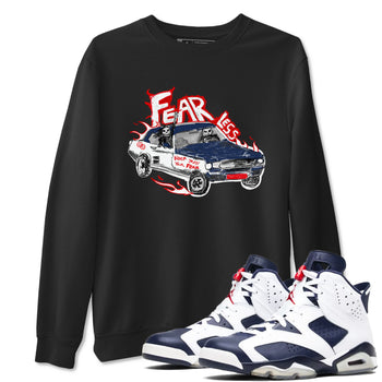 6s White And Midnight Navy shirts to match jordans Fearless Car sneaker match tees Air Jordan 6 White And Midnight Navy SNRT Sneaker Release Tees unisex cotton Black 1 crew neck shirts