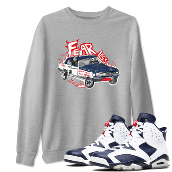 6s White And Midnight Navy shirts to match jordans Fearless Car sneaker match tees Air Jordan 6 White And Midnight Navy SNRT Sneaker Release Tees unisex cotton Heather Grey 1 crew neck shirts