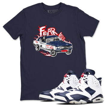 6s White And Midnight Navy shirts to match jordans Fearless Car sneaker match tees Air Jordan 6 White And Midnight Navy SNRT Sneaker Release Tees unisex cotton Navy 1 crew neck shirts