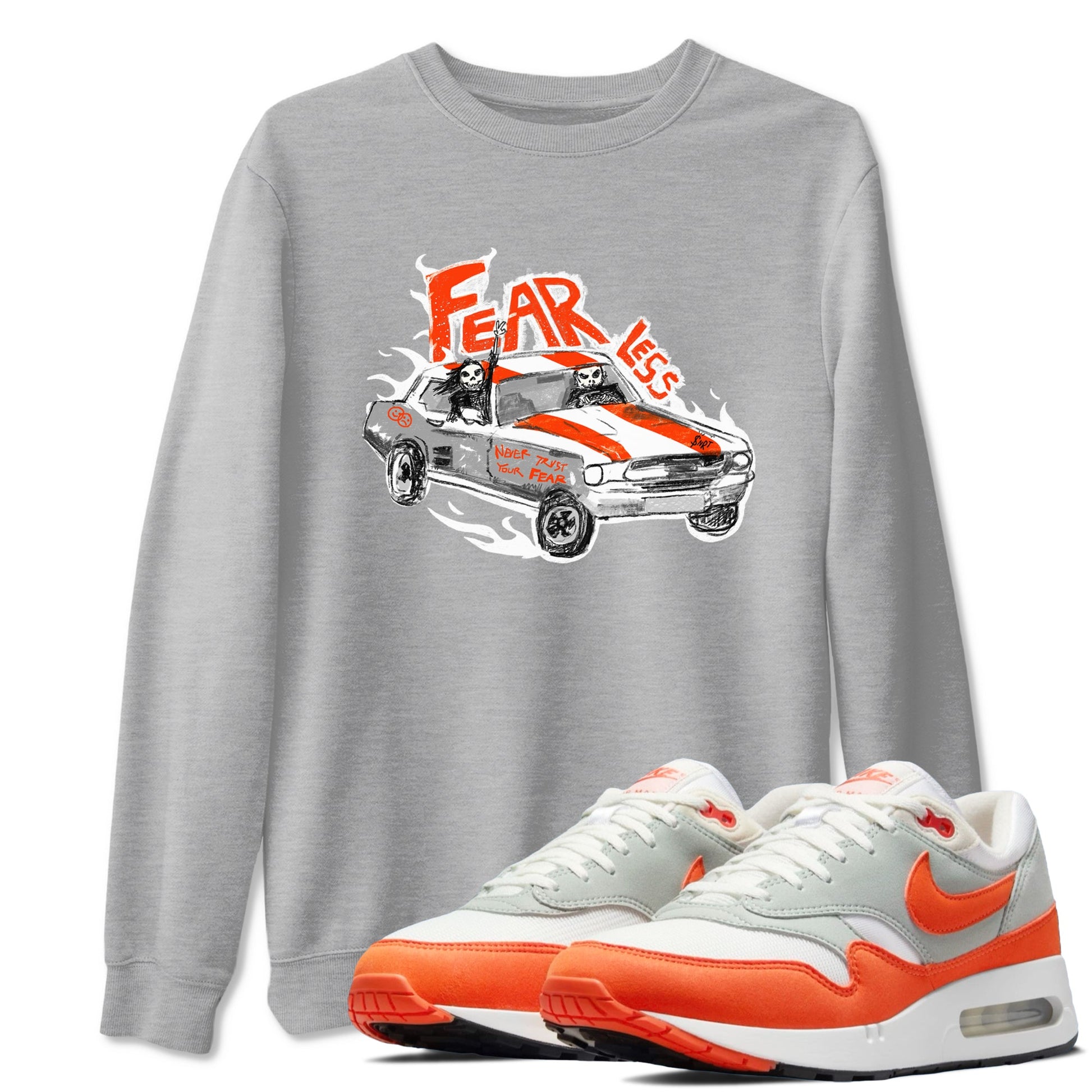 Air Max 1 OG '86 'Summit White and Cosmic Clay shirts to match jordans Fearless Car sneaker match tees Air Max 1 Cosmic Clay match shoes to clothes SNRT Sneaker Tees unisex cotton Heather Grey 1 shirts
