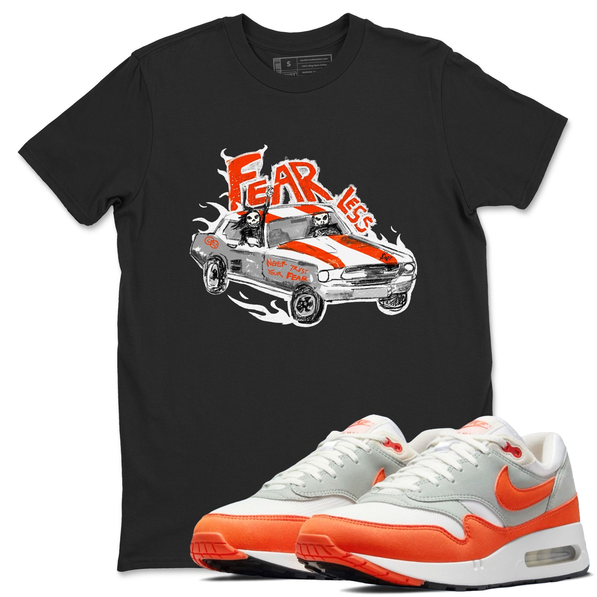 Air Max 1 OG '86 'Summit White and Cosmic Clay shirts to match jordans Fearless Car sneaker match tees Air Max 1 Cosmic Clay match shoes to clothes SNRT Sneaker Tees unisex cotton Black 1 shirts