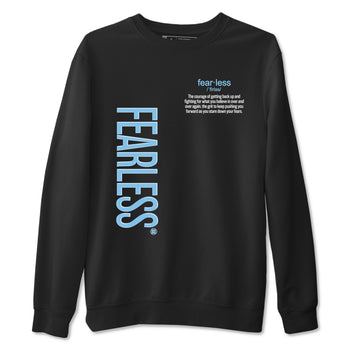 Fearless Definition sneaker match t-shirt styled to complete your fit with the Air Foamposite One Psychic Blue sneakers, shown in Black 2.