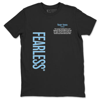 Fearless Definition sneaker match t-shirt styled to complete your fit with the Air Foamposite One Psychic Blue sneakers, shown in Black 2.
