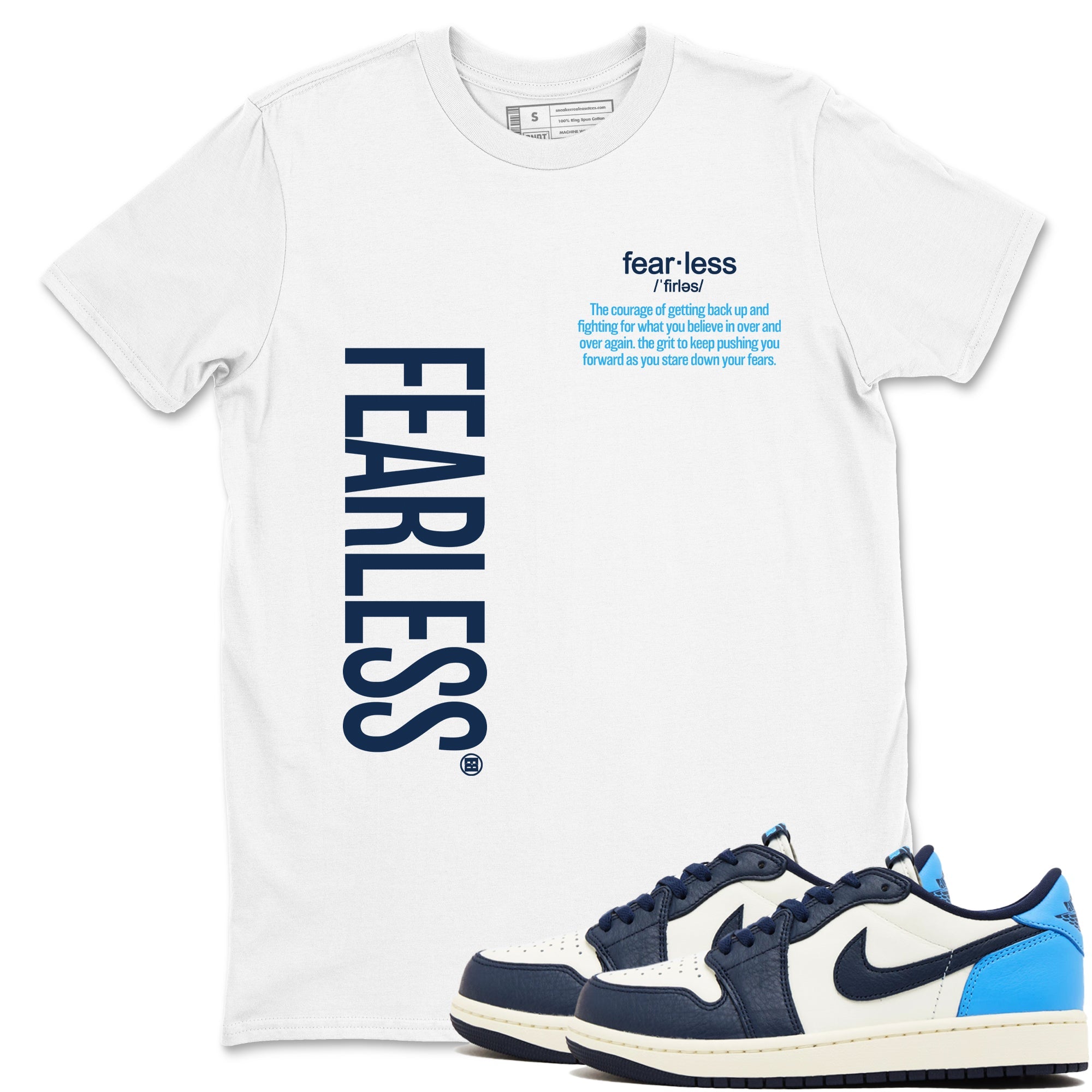 1s Obsidian shirts to match jordans Fearless Definition sneaker match tees Air Jordan 1 Low OG Obsidian match shoes to clothes SNRT Sneaker Tees unisex cotton White 1 shirts