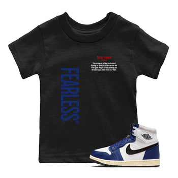 1s Rare Air shirts to match jordans Fearless Definition sneaker match tees Air Jordan 1 High OG Rare Air Deep Royal Blue match shoes to clothes SNRT Sneaker Tees Youth Baby Black 1 tee