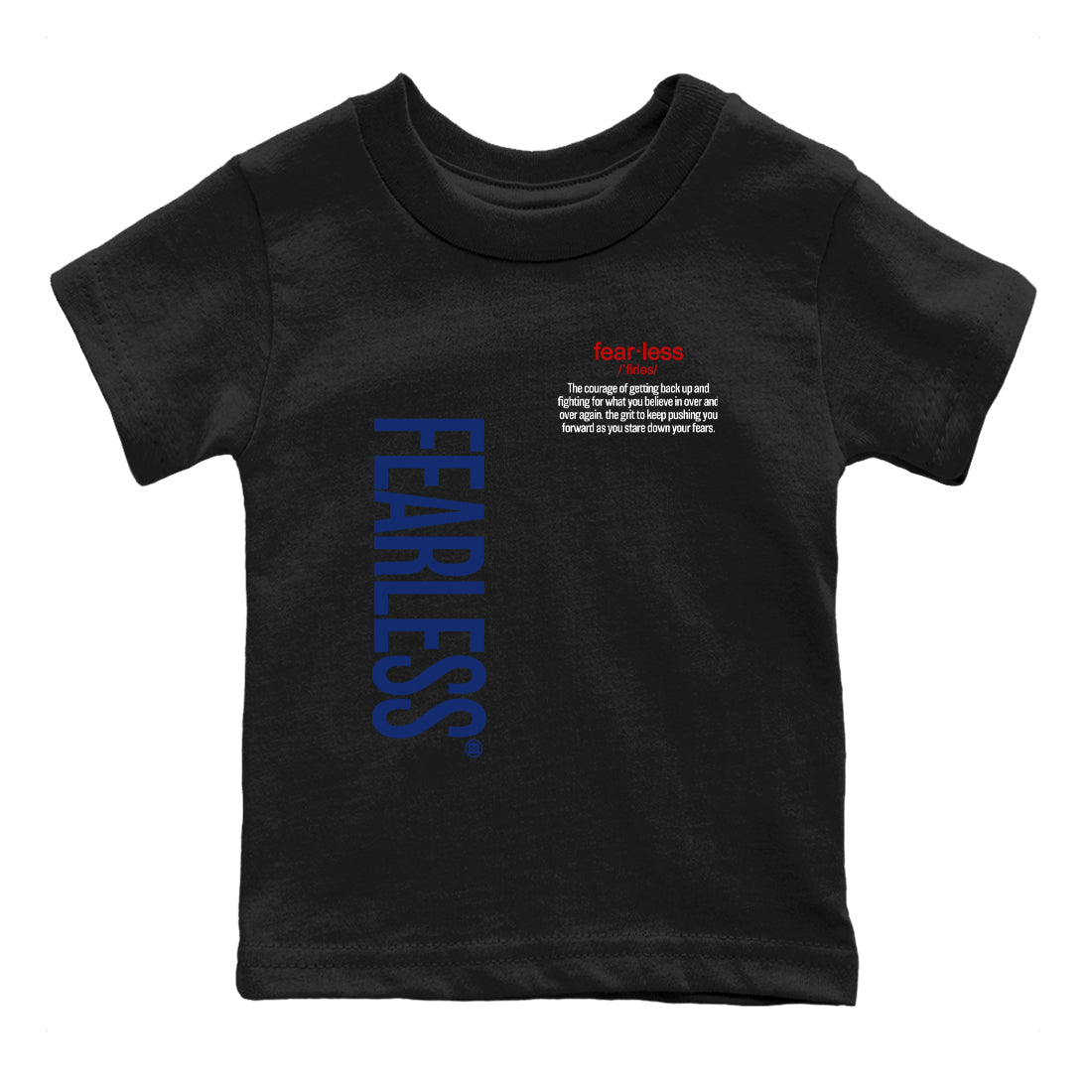 1s Rare Air shirts to match jordans Fearless Definition sneaker match tees Air Jordan 1 High OG Rare Air Deep Royal Blue match shoes to clothes SNRT Sneaker Tees Youth Baby Black 2 tee