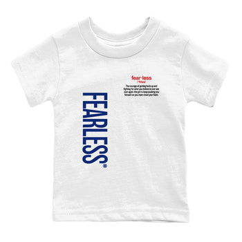 1s Rare Air shirts to match jordans Fearless Definition sneaker match tees Air Jordan 1 High OG Rare Air Deep Royal Blue match shoes to clothes SNRT Sneaker Tees Youth Baby White 2 tee