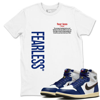 1s Rare Air shirts to match jordans Fearless Definition sneaker match tees Air Jordan 1 High OG Rare Air Deep Royal Blue match shoes to clothes SNRT Sneaker Tees unisex cotton White 1 shirts
