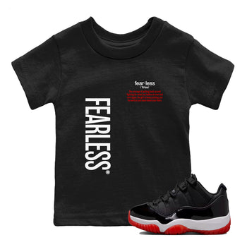 Air Jordan 11 Low Bred sneaker match tee Fearless Definition sneaker match tees Air Jordan 11 Bred best t-shirts to match jordans SNRT Sneaker Tees Youth Baby Black 1 tee