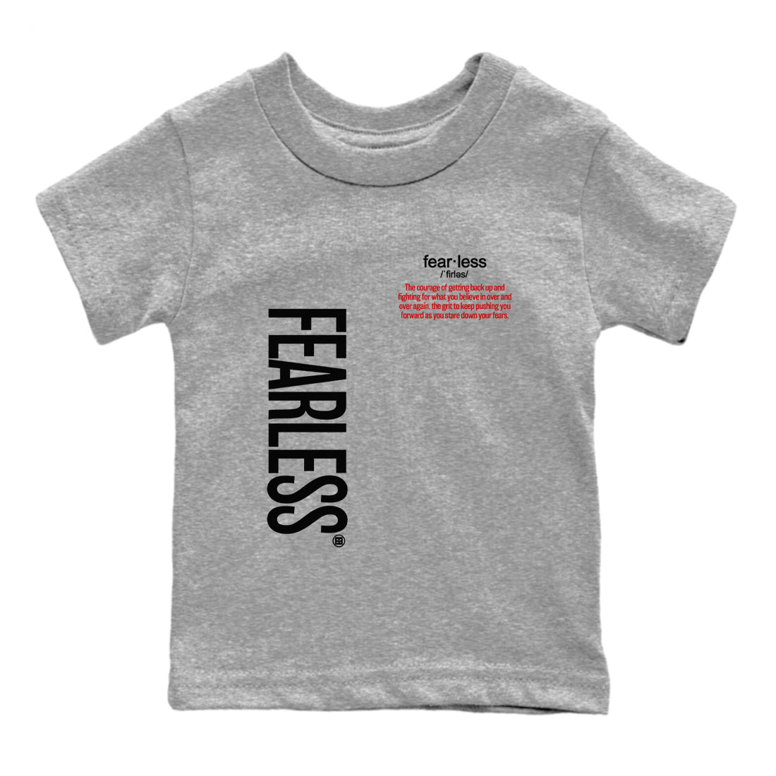 Air Jordan 11 Low Bred sneaker match tee Fearless Definition sneaker match tees Air Jordan 11 Bred best t-shirts to match jordans SNRT Sneaker Tees Youth Baby Heather Grey 2 tee