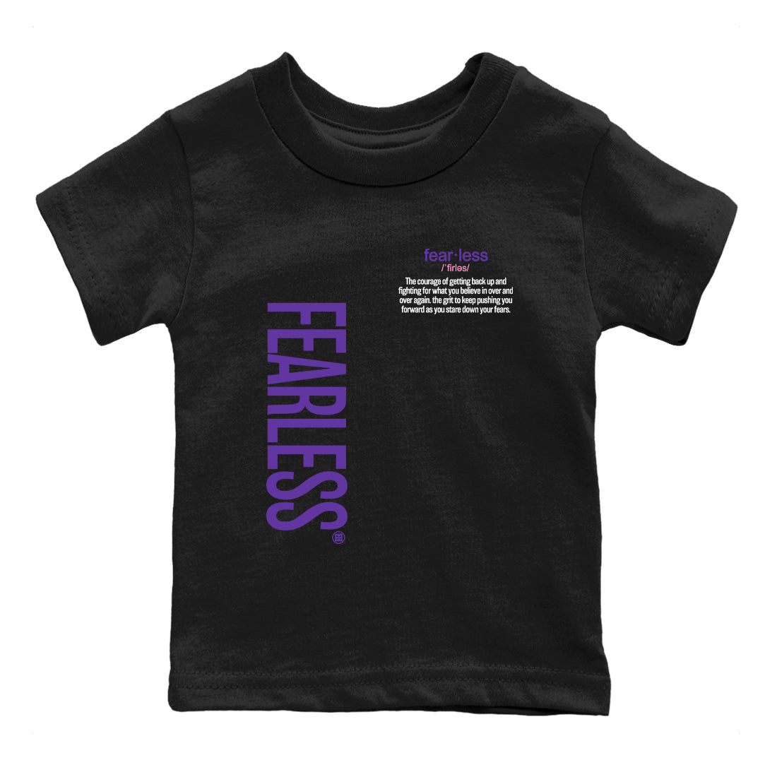 Sneaker match tees – Sneaker Tees To Match Air Jordan 11 Canyon Purple Shoes – Fearless Definition Kids T-Shirt Black 2
