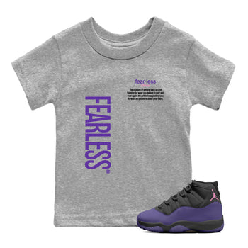 Sneaker match tees – Sneaker Tees To Match Air Jordan 11 Canyon Purple Shoes – Fearless Definition Kids T-Shirt Heather Grey 1