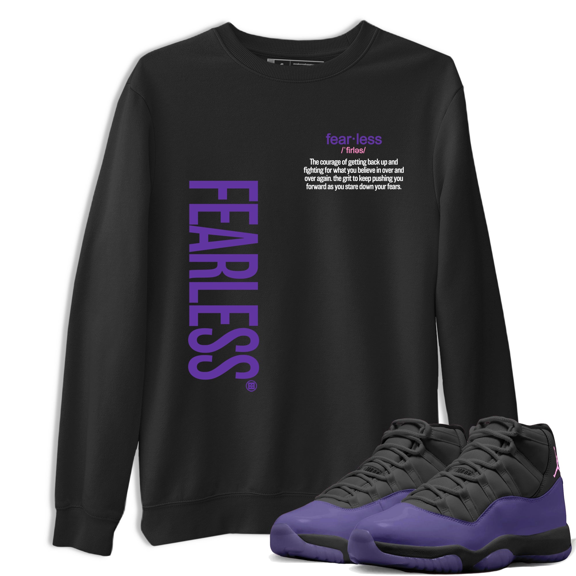 Sneaker match tees – Sneaker Tees To Match Air Jordan 11 Canyon Purple Shoes – Fearless Definition Tee Black 1