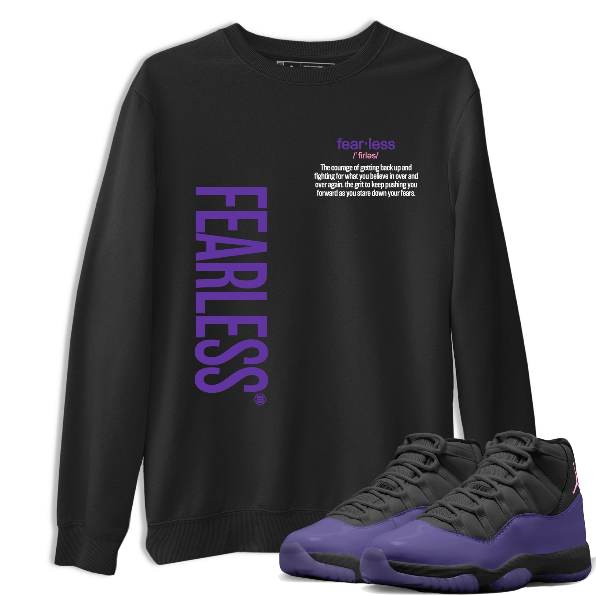 Sneaker match tees – Sneaker Tees To Match Air Jordan 11 Canyon Purple Shoes – Fearless Definition Tee Black 1