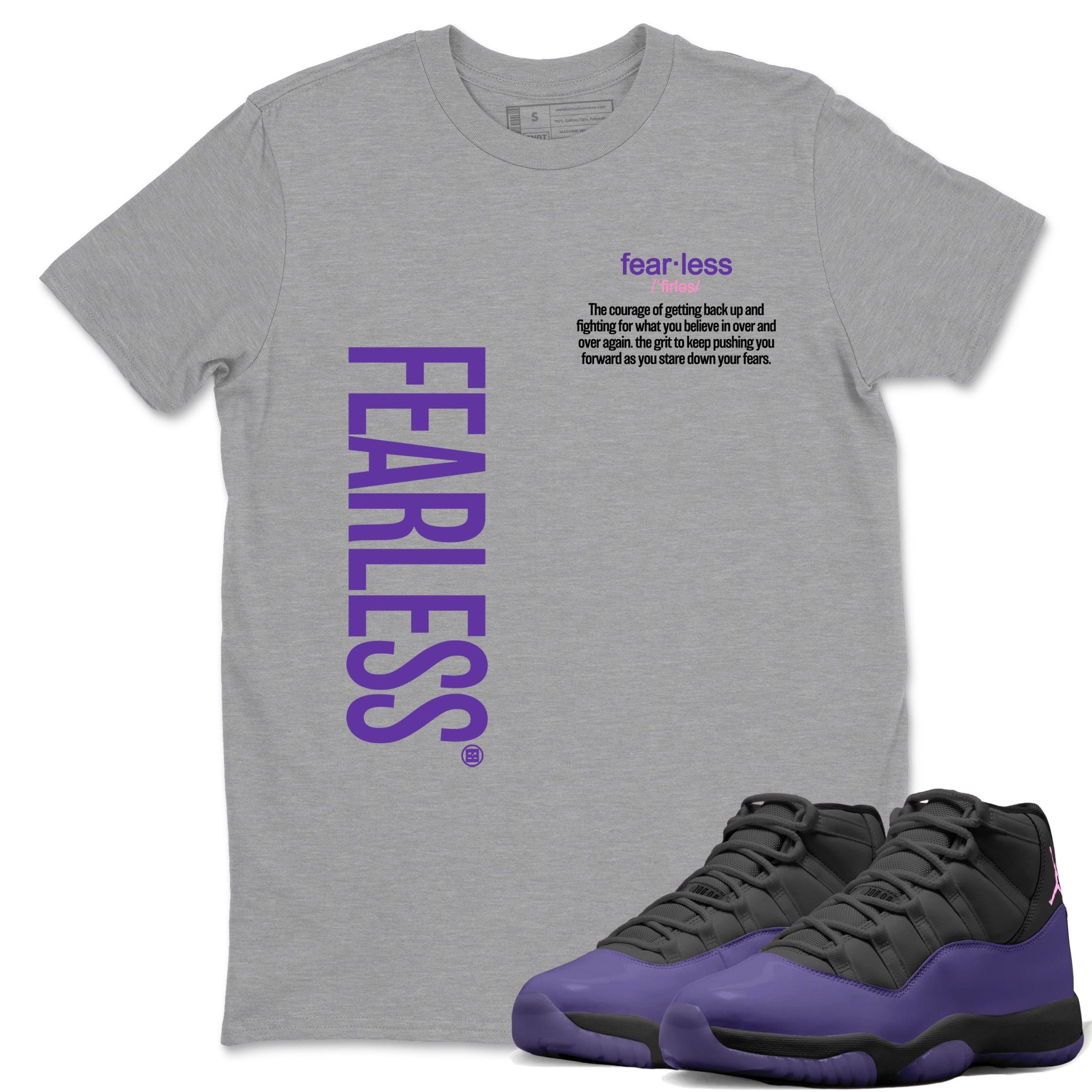 Sneaker match tees – Sneaker Tees To Match Air Jordan 11 Canyon Purple Shoes – Fearless Definition Tee Heather Grey 1