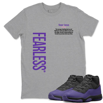 Sneaker match tees – Sneaker Tees To Match Air Jordan 11 Canyon Purple Shoes – Fearless Definition Tee Heather Grey 1