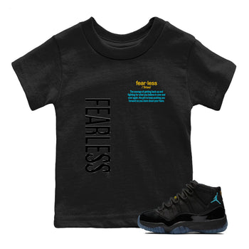 Sneaker Threads – Sneaker Tees To Match Air Jordan 11 Retro Gamma – Fearless Definition Youth Graphic Tee Black 1. Perfect for Jordan releases 2025 colorways.