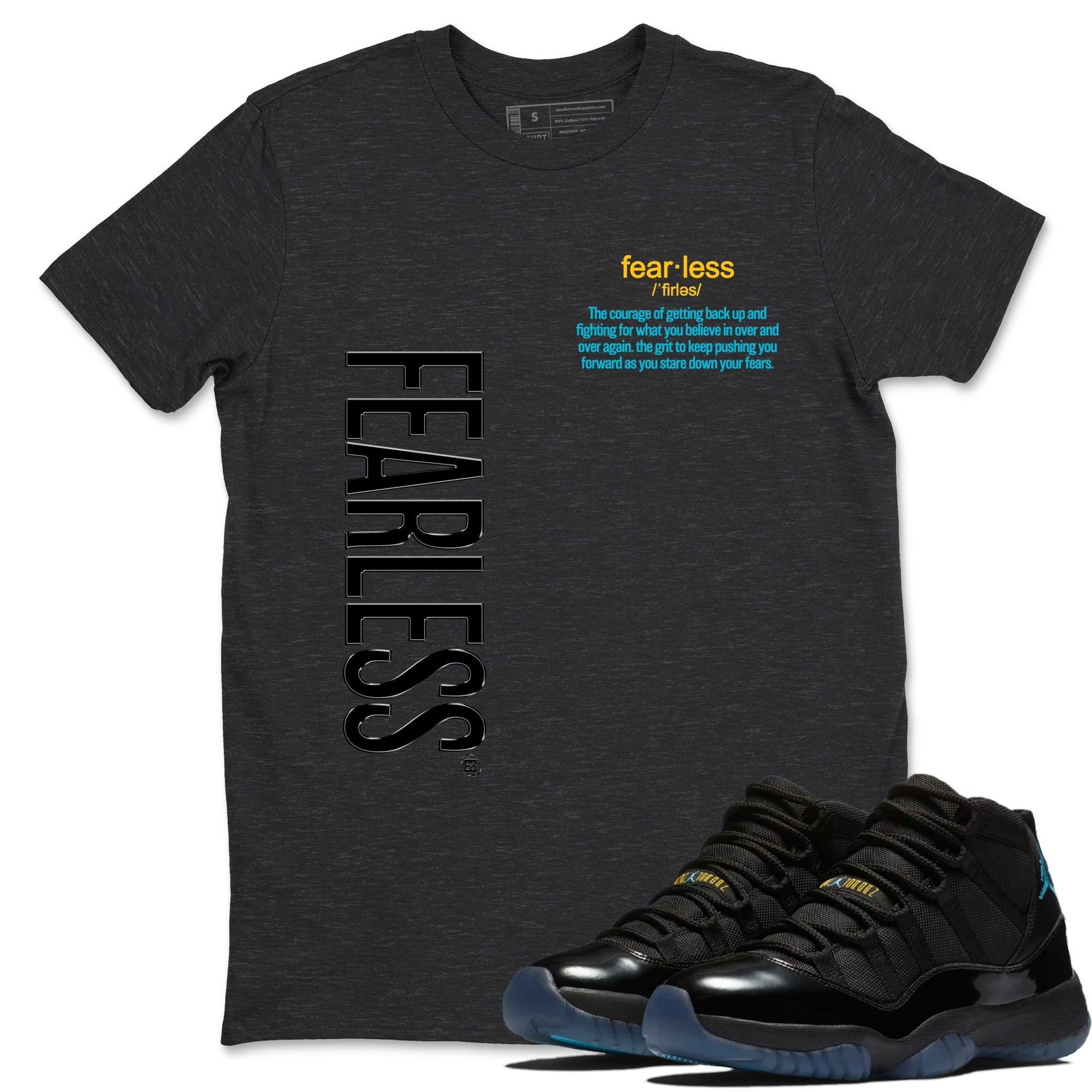 Sneaker Threads – Sneaker Tees To Match Air Jordan 11 Retro Gamma – Fearless Definition Graphic Tee Charcoal Heather 1. Perfect for Jordan releases 2025 colorways.