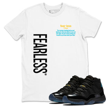 Sneaker Threads – Sneaker Tees To Match Air Jordan 11 Retro Gamma – Fearless Definition Graphic Tee White 1. Perfect for Jordan releases 2025 colorways.