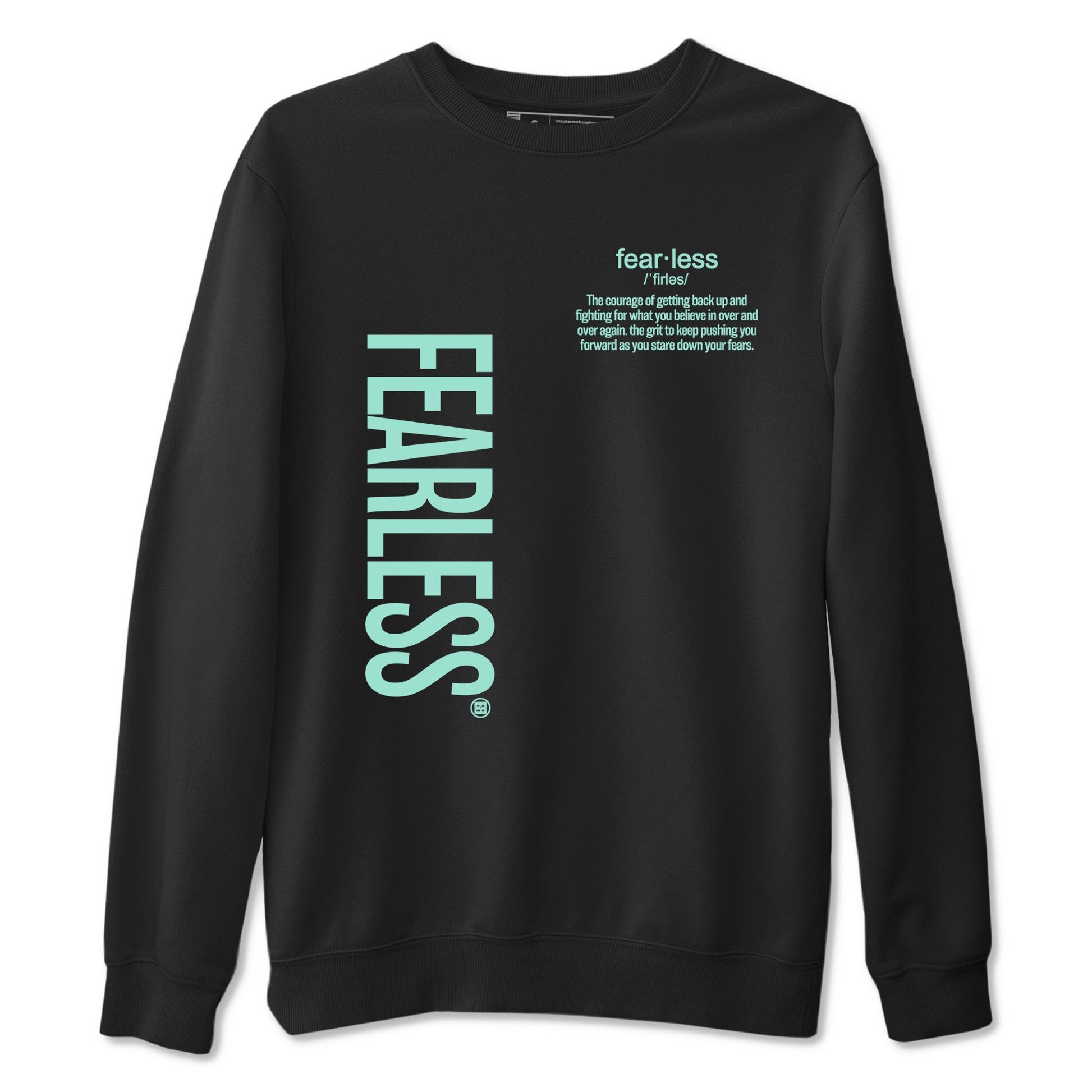 Fearless Definition sneaker match t-shirt styled to complete your fit with the Air Jordan 11 Igloo sneakers, shown in Black 2.