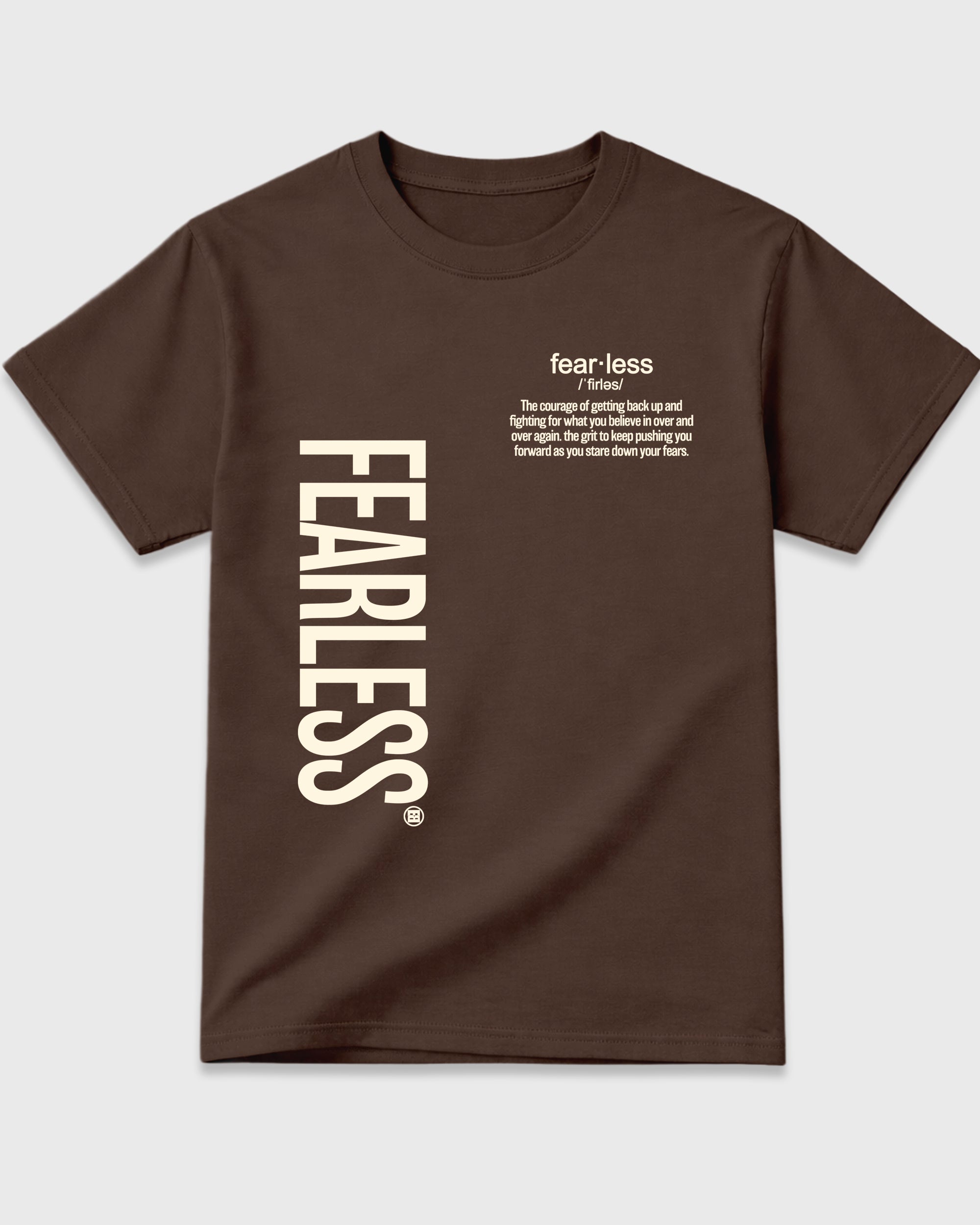 Fearless Definition Graphic T-Shirt featuring original streetwear artwork designed to match the Air Jordan 12 Fireside. Dark Chocolate 2 Graphic T-Shirt.