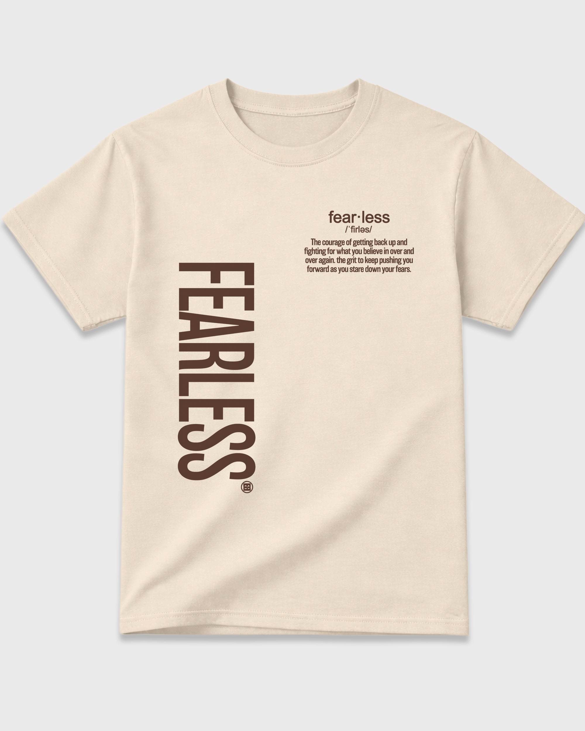 Fearless Definition Graphic T-Shirt featuring original streetwear artwork designed to match the Air Jordan 12 Fireside. Natural 2 Graphic T-Shirt.