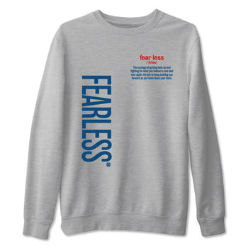 Fearless Definition sneaker match tees styled to complete your fit with the Air Jordan 12 French Blue sneakers, shown in Heather Grey 2.