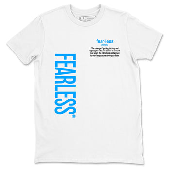 Fearless Definition sneaker match t-shirt styled to complete your fit with the Air Jordan 12 White and University Blue sneakers, shown in White 2.