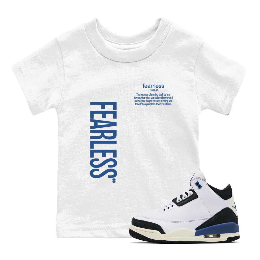 3s For The Love to match jordans Fearless Definition sneaker match tees A Ma Maniere For The Love match shoes to clothes SNRT Sneaker Tees Youth Baby White 1 tee