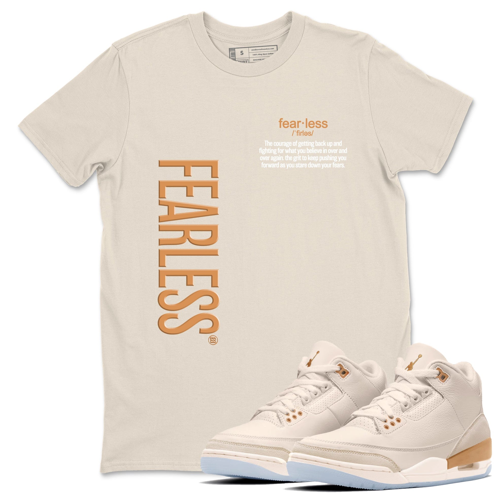 Sneaker match tees – Sneaker Tees To Match Air Jordan 3 Champagne and Oysters Shoes – Fearless Definition Tee Natural 1