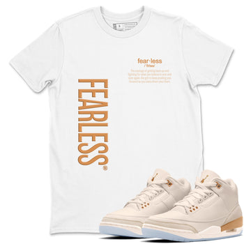 Sneaker match tees – Sneaker Tees To Match Air Jordan 3 Champagne and Oysters Shoes – Fearless Definition Tee White 1