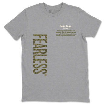 Sneaker Threads – Sneaker Tees To Match Air Jordan 3 Medium Olive – Fearless Definition Graphic Tee Heather Grey 2. Perfect for Jordan releases 2025 colorways.