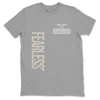 Fearless Definition sneaker match t-shirt styled to complete your fit with the Air Jordan 3 Pure Money sneakers, shown in Heather Grey 2.