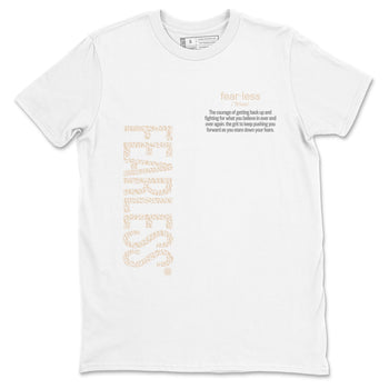Fearless Definition sneaker match t-shirt styled to complete your fit with the Air Jordan 3 Pure Money sneakers, shown in White 2.