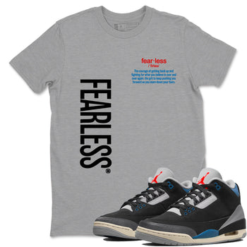 Fearless Definition sneaker match t-shirt styled to complete your fit with the Air Jordan 3 Rare Air sneakers, shown in Heather Grey 1.