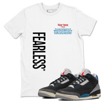 Fearless Definition sneaker match t-shirt styled to complete your fit with the Air Jordan 3 Rare Air sneakers, shown in White 1.