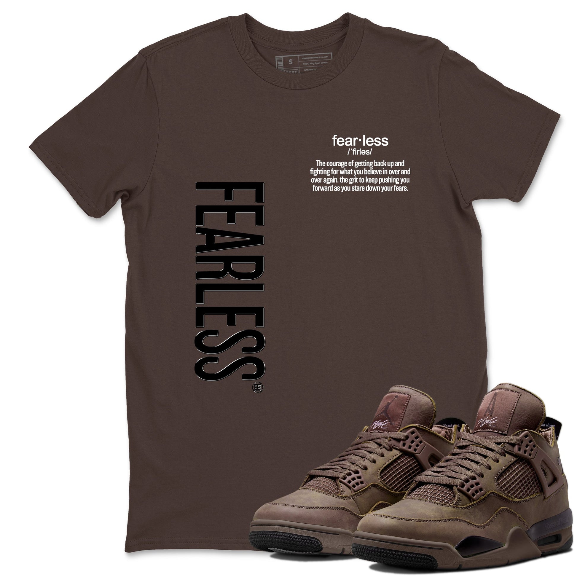 Best Christmas gifts for sneakerheads - Sneaker Tees To Match Air Jordan 4 A Ma Maniere x Dark Mocha Sneakers – Fearless Definition Tee Dark Chocolate 1