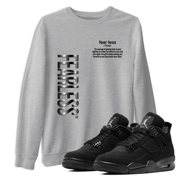 4s Black Cat Sneaker match tees – Sneaker Tees To Match Air Jordan 4 Black Cat Shoes – Fearless Definition Tee Heather Grey 1