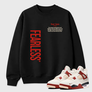 Fearless Definition Graphic T-Shirt sneaker match tee designed for the Air Jordan 4 Brick After Brick, featuring coordinated color options for a perfect streetwear match. Black 1 shirt.