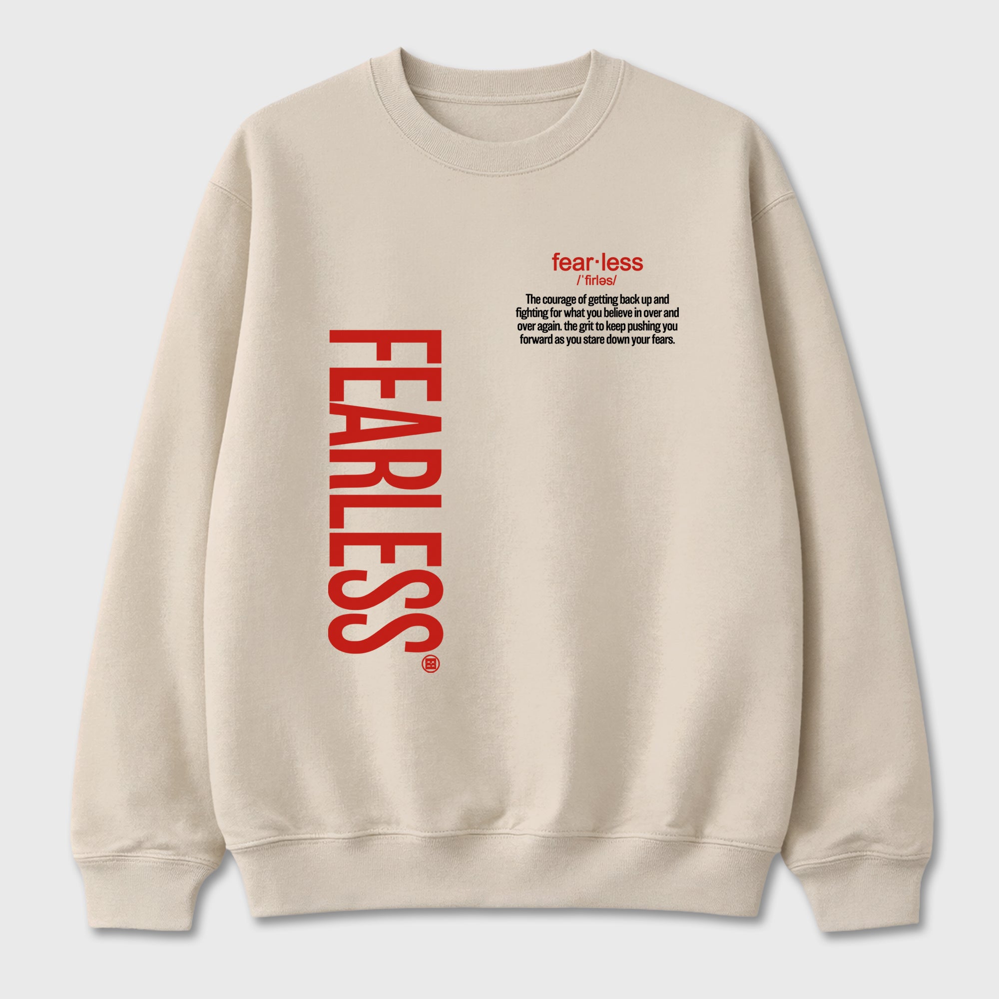 Fearless Definition Graphic T-Shirt sneaker match tee designed for the Air Jordan 4 Brick After Brick, featuring coordinated color options for a perfect streetwear match. Natural 2 shirt.
