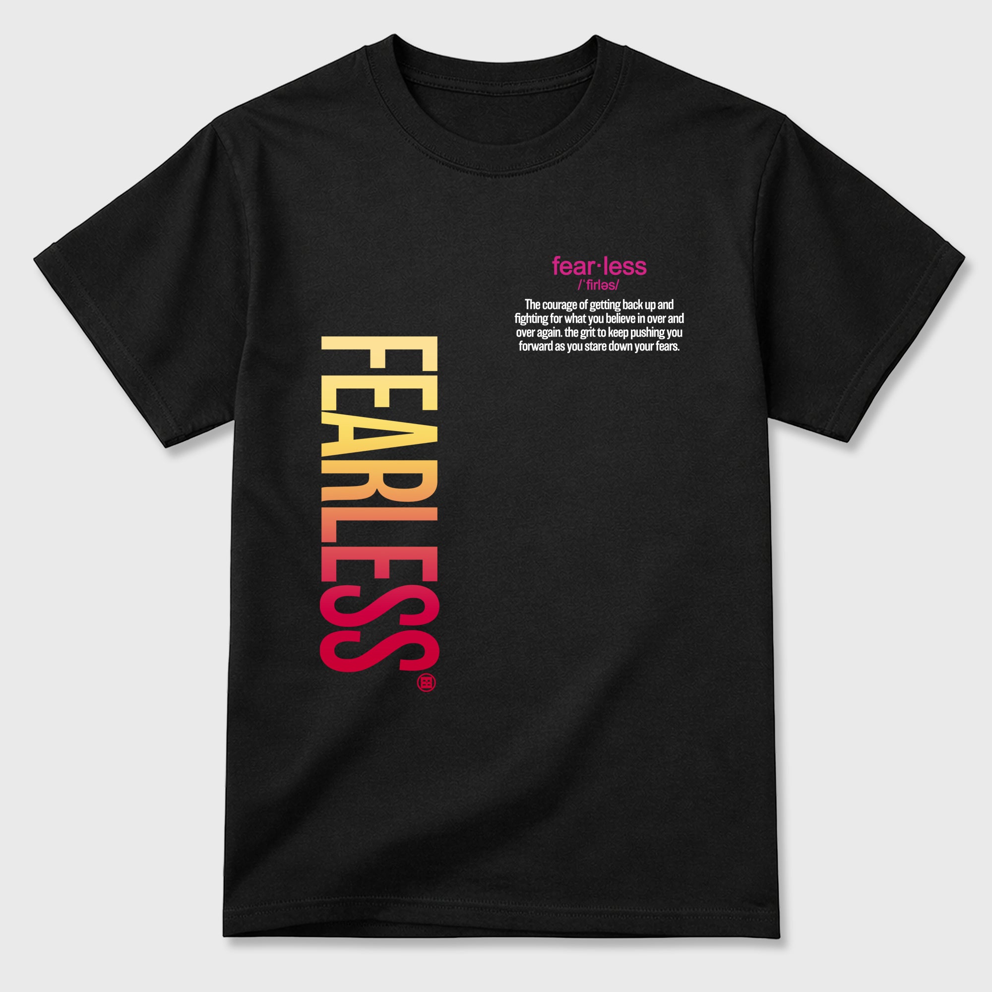 Fearless Definition Graphic T-Shirt featuring original streetwear artwork designed to match the Air Jordan 4 Comic. Black 2 Graphic T-Shirt.