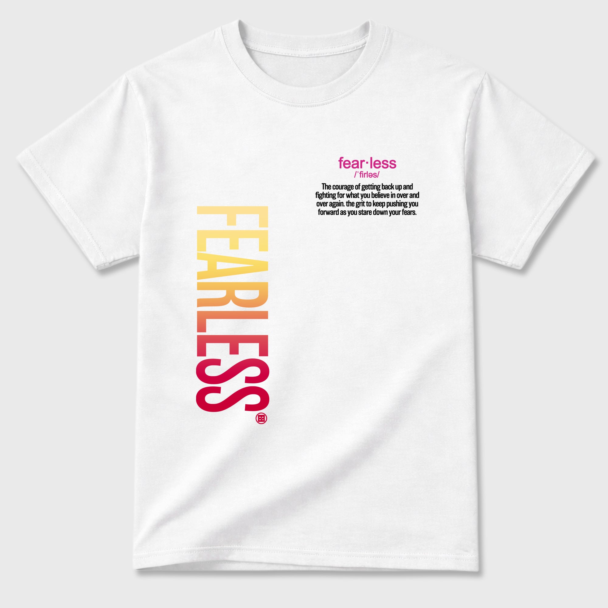 Fearless Definition Graphic T-Shirt featuring original streetwear artwork designed to match the Air Jordan 4 Comic. White 2 Graphic T-Shirt.