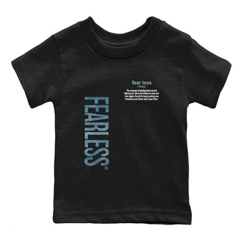 Sneaker match tees – Sneaker Tees To Match 4s Worn Blue Air Jordan 4 Denim Shoes – Fearless Definition Kids T-Shirt Black 2