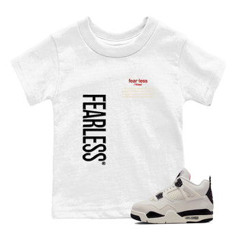 Sneaker match tees – Sneaker Tees To Match Air Jordan 4 Flight Club Shoes – Fearless Definition Kids T-Shirt White 1