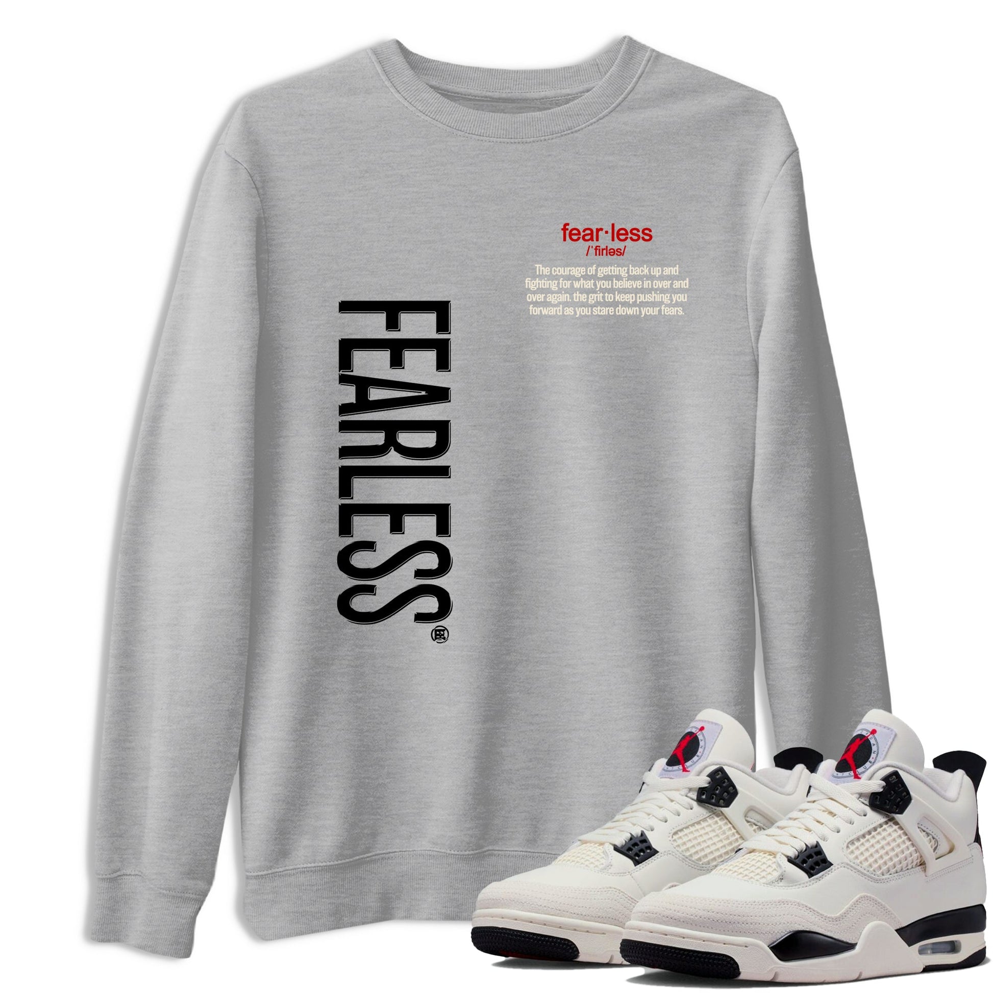 Sneaker match tees – Sneaker Tees To Match Air Jordan 4 Flight Club Shoes – Fearless Definition Tee Heather Grey 1