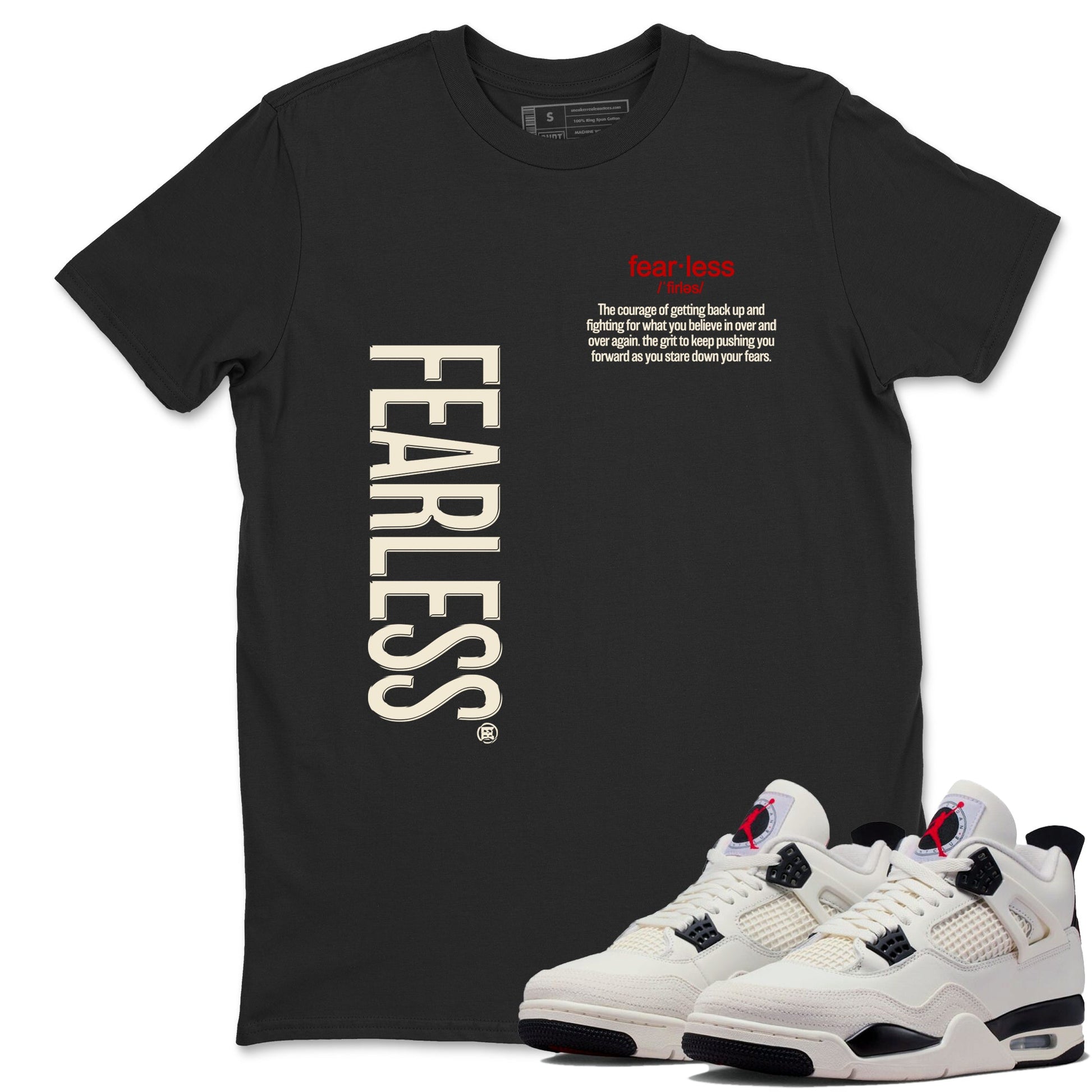 Sneaker match tees – Sneaker Tees To Match Air Jordan 4 Flight Club Shoes – Fearless Definition Tee Black 1