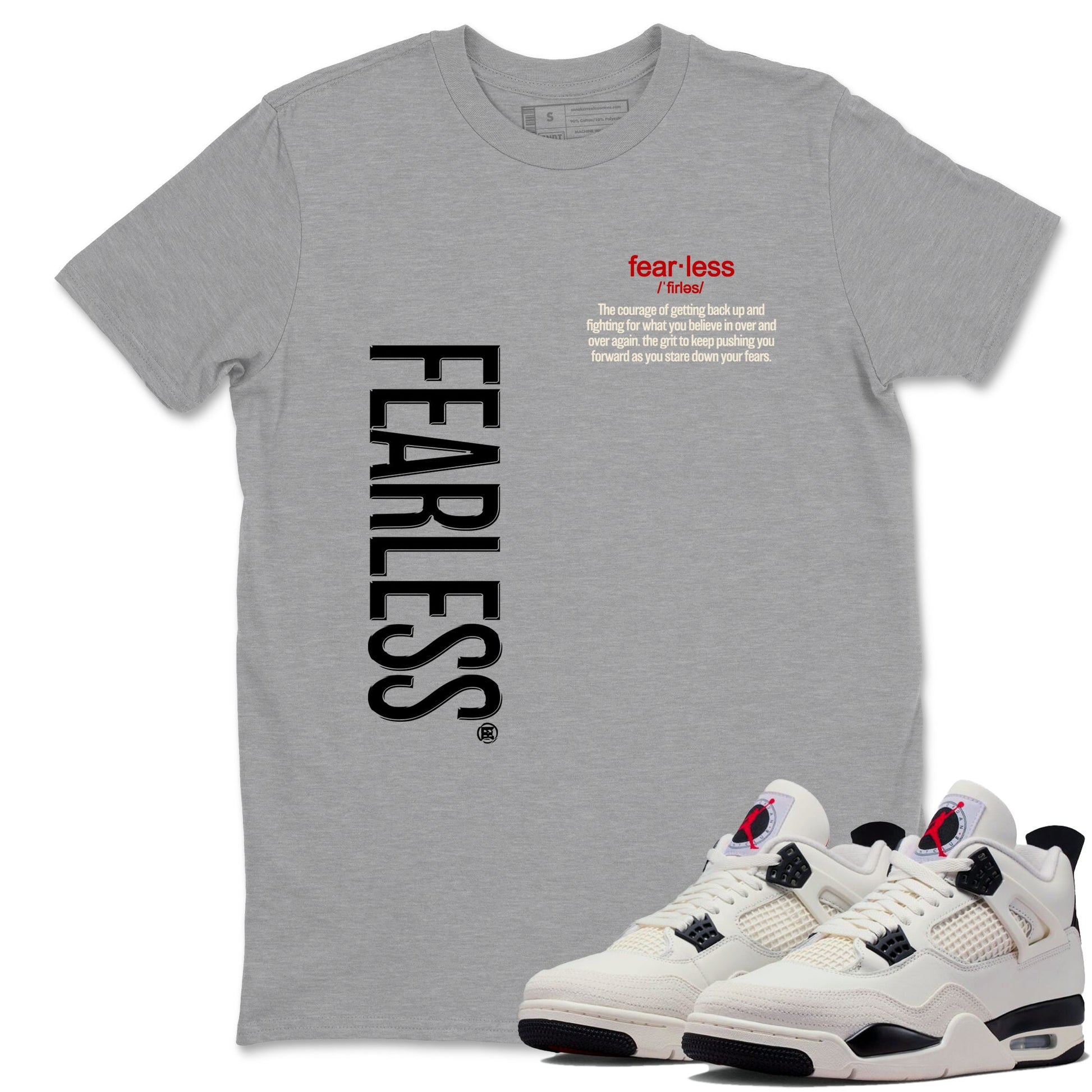 Sneaker match tees – Sneaker Tees To Match Air Jordan 4 Flight Club Shoes – Fearless Definition Tee Heather Grey 1