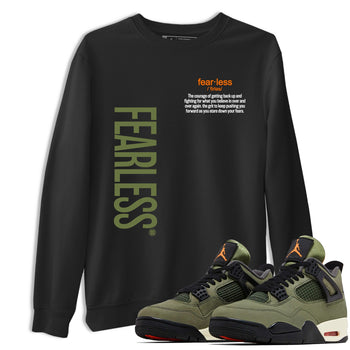 Sneaker match tees – Sneaker Tees To Match Undefeated inspired colorways Air Jordan 4 OG Olive Shoes  – Fearless Definition Tee Black 1